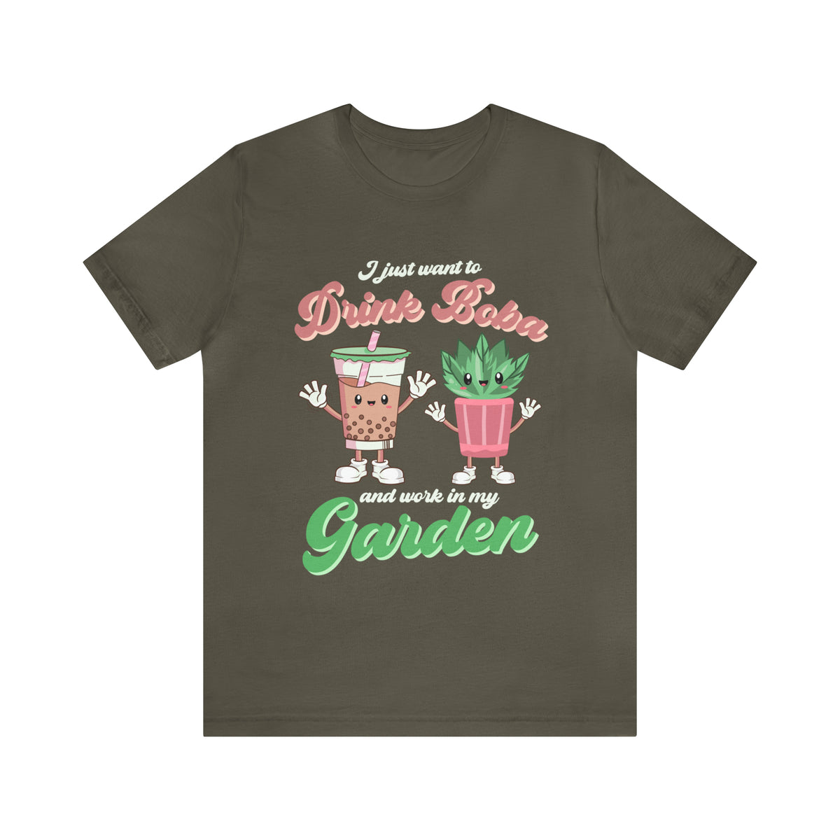 Bubble Tea Shirt | Boba Tea Retro Shirt | Plant Mom Shirt | Garden Gift | Unisex Jersey T-shirt