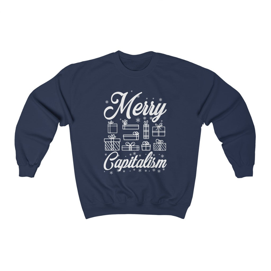 Merry Capitalism Funny Christmas Shirt | Anti Christmas Gift | Unisex Crewneck Sweatshirt