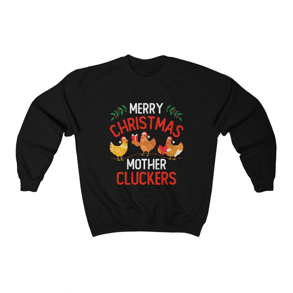 Funny Merry Christmas Chicken Shirt | Chicken Farmer Gift | Unisex Crewneck Sweatshirt