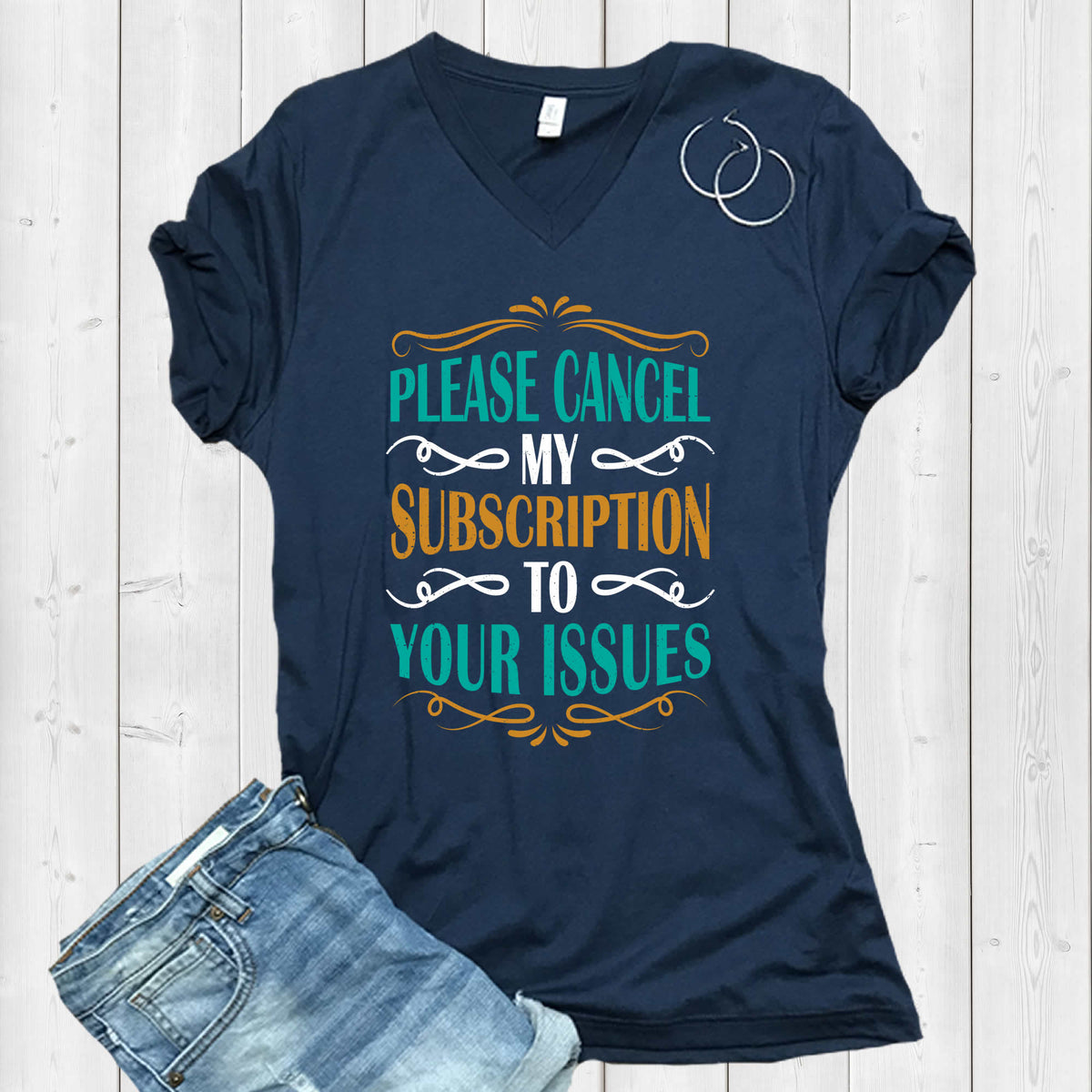Cancel Subscription Funny Snarky Gift Shirt | Bella Canvas Unisex Jersey V-neck T-shirt
