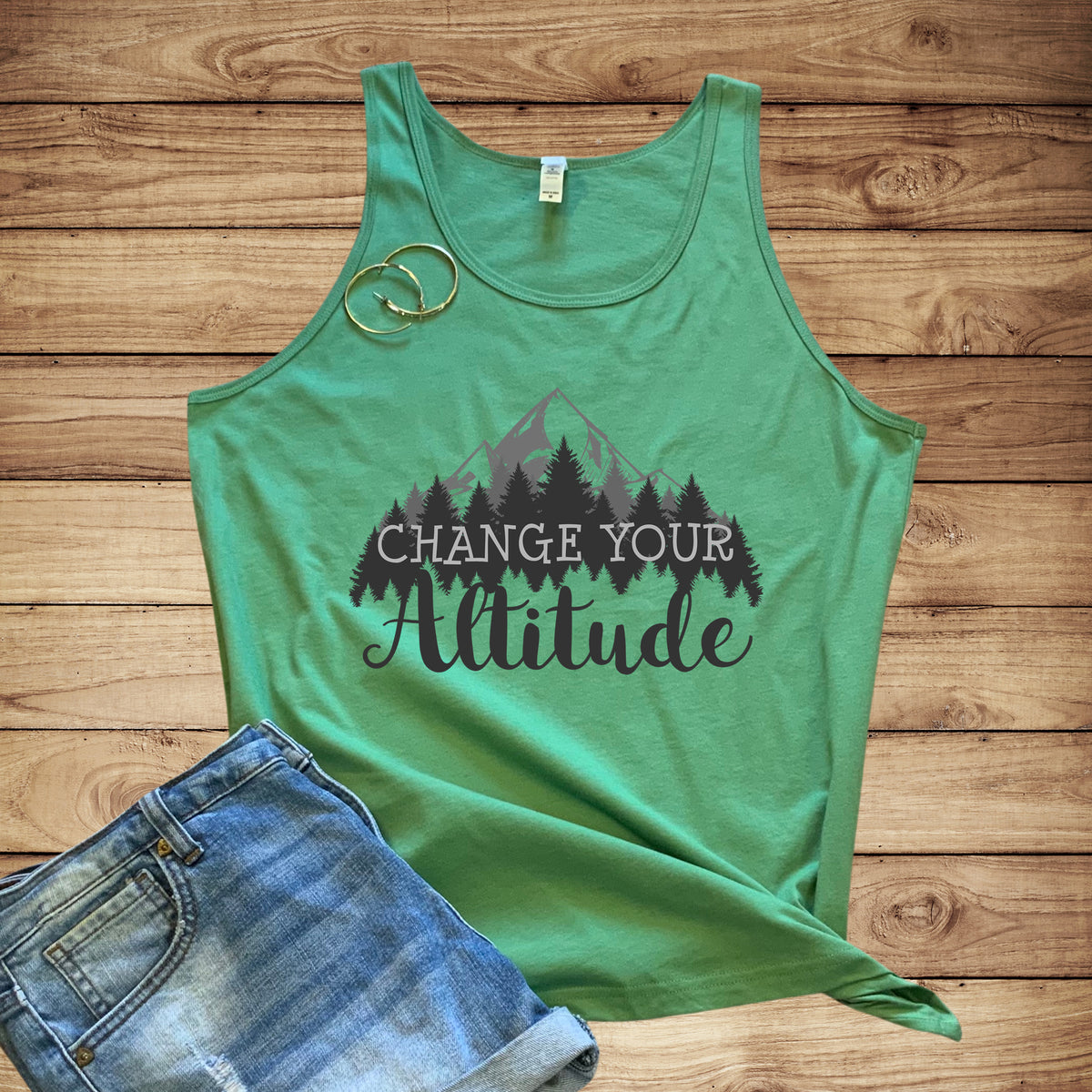Change Your Altitude Hiking Adventure Shirt | Camping Motivational | Unisex Jersey Tank Top