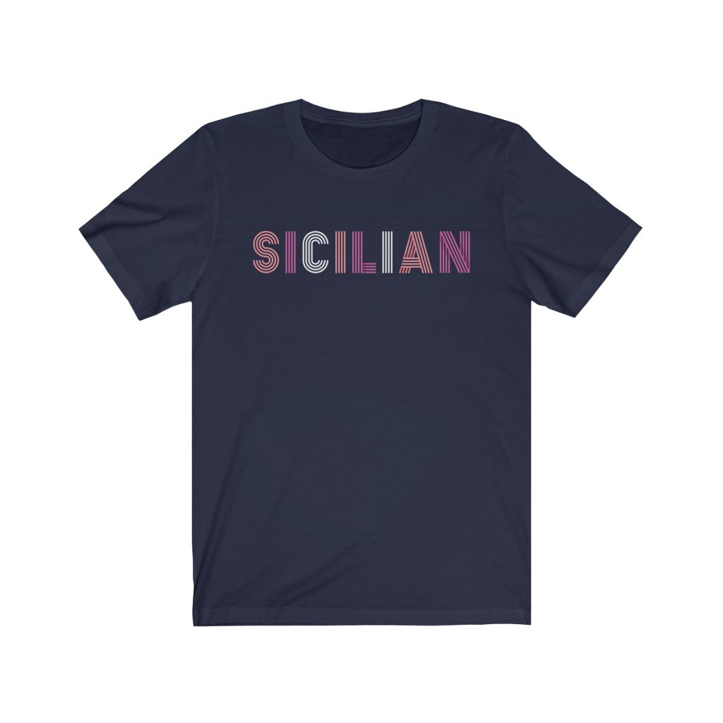 Sicilian Italian Heritage T-shirt | Sicily World Travel Gift | Unisex Jersey T-shirt
