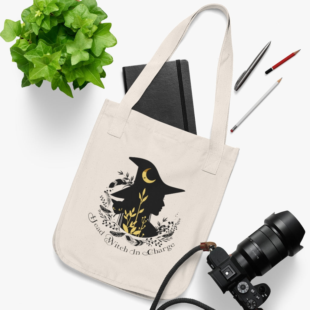 Head Witch In Charge Halloween Witch Tote | Halloween Gift | Organic Canvas Tote Bag