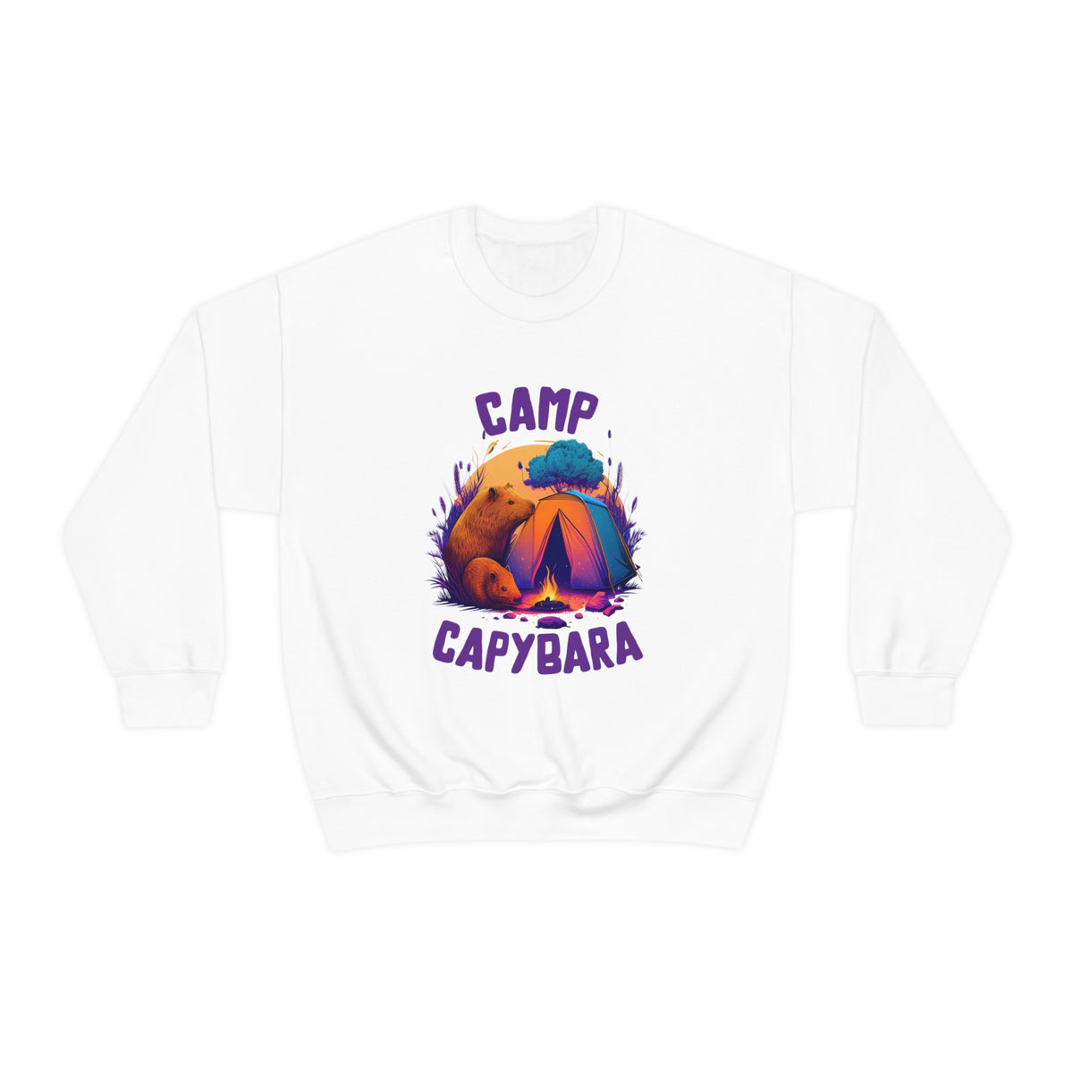 Camp Capybara Shirt | Capybara Lover Gift | Retro Camping Sweatshirt | Funny Capybara Shirt| Unisex Crewneck Sweatshirt