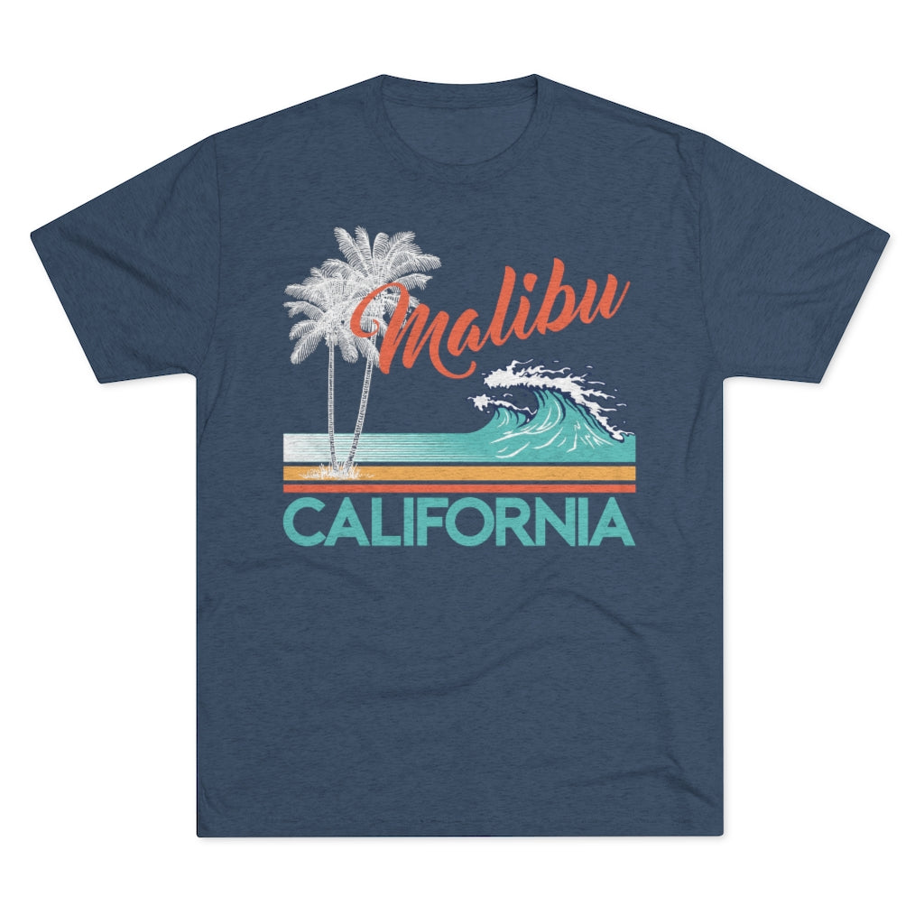 Malibu Beach Bum Vintage California Shirt | California Surfing Gift | Men's Tri-blend T-shirt