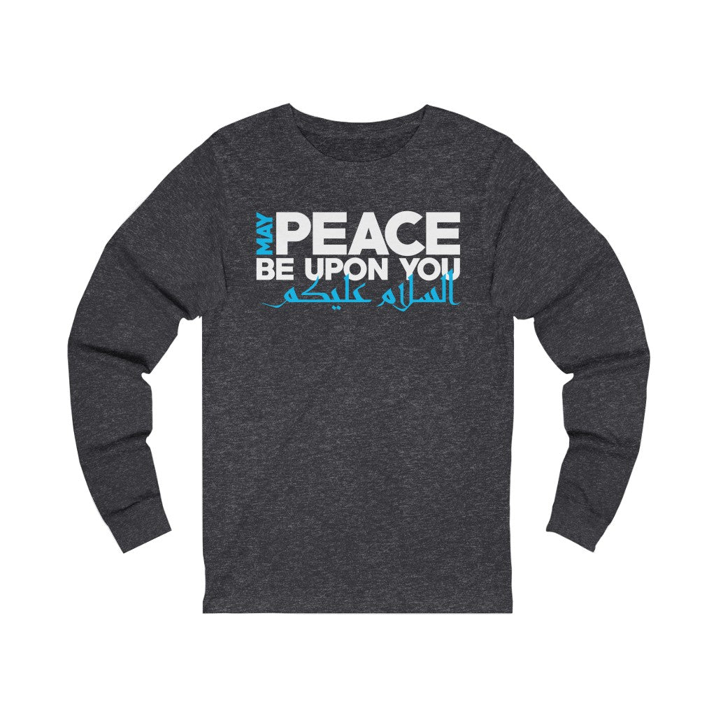 Peace Arabic Calligraphy Shirt | Muslim Gift | Peace Be Upon You Ramadan Gift | Unisex Jersey Long Sleeve Tee