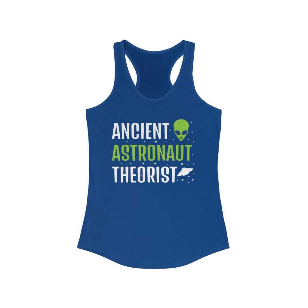Ancient Astronaut Theorist Alien UFO Shirt | Funny Alien Gift | Women's Slim-fit Racerback Tank Top
