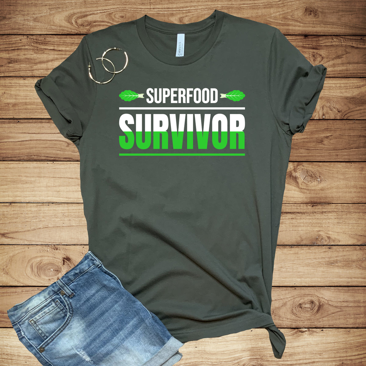 Superfood Survivor Snarky Anti Diet Shirt | Bella Canvas Unisex Jersey T-shirt