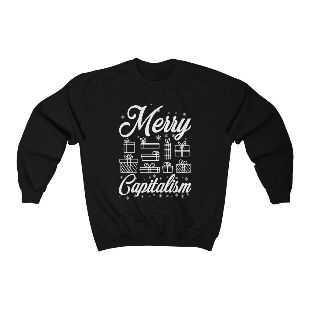 Merry Capitalism Funny Christmas Shirt | Anti Christmas Gift | Unisex Crewneck Sweatshirt
