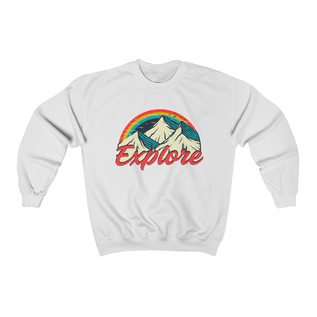 Explore Retro Hiking Camping Shirt | Unisex Crewneck Sweatshirt
