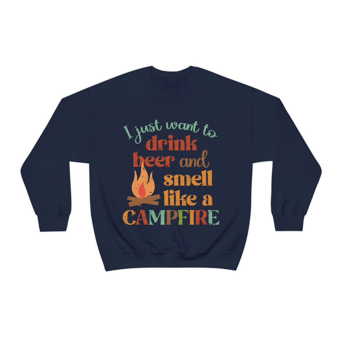 Smell Like a Campfire Beer Shirt | Camping Shirt | Camping Gifts | Unisex Crewneck Sweatshirt