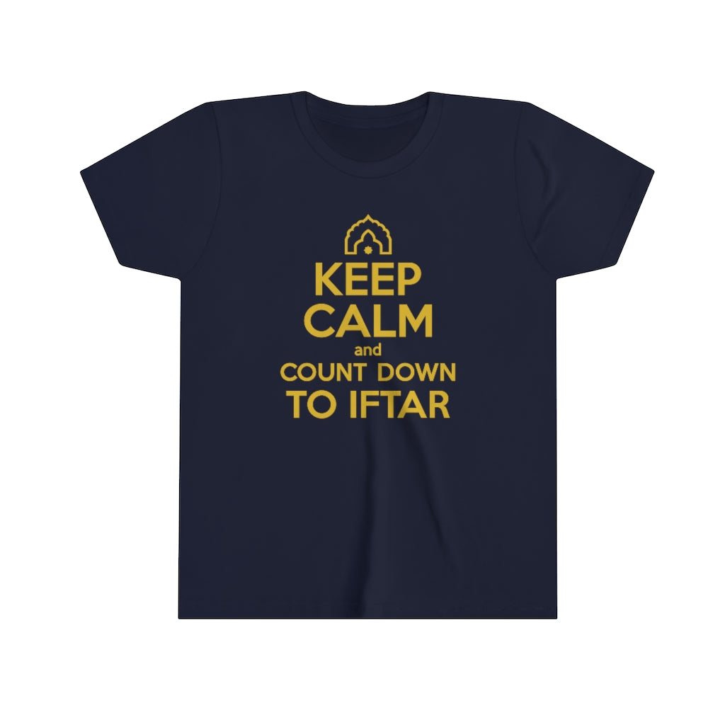 Keep Calm Iftar Muslim Gift Ramadan Shirt | Countdown to Iftar Gift | Youth Jersey T-shirt