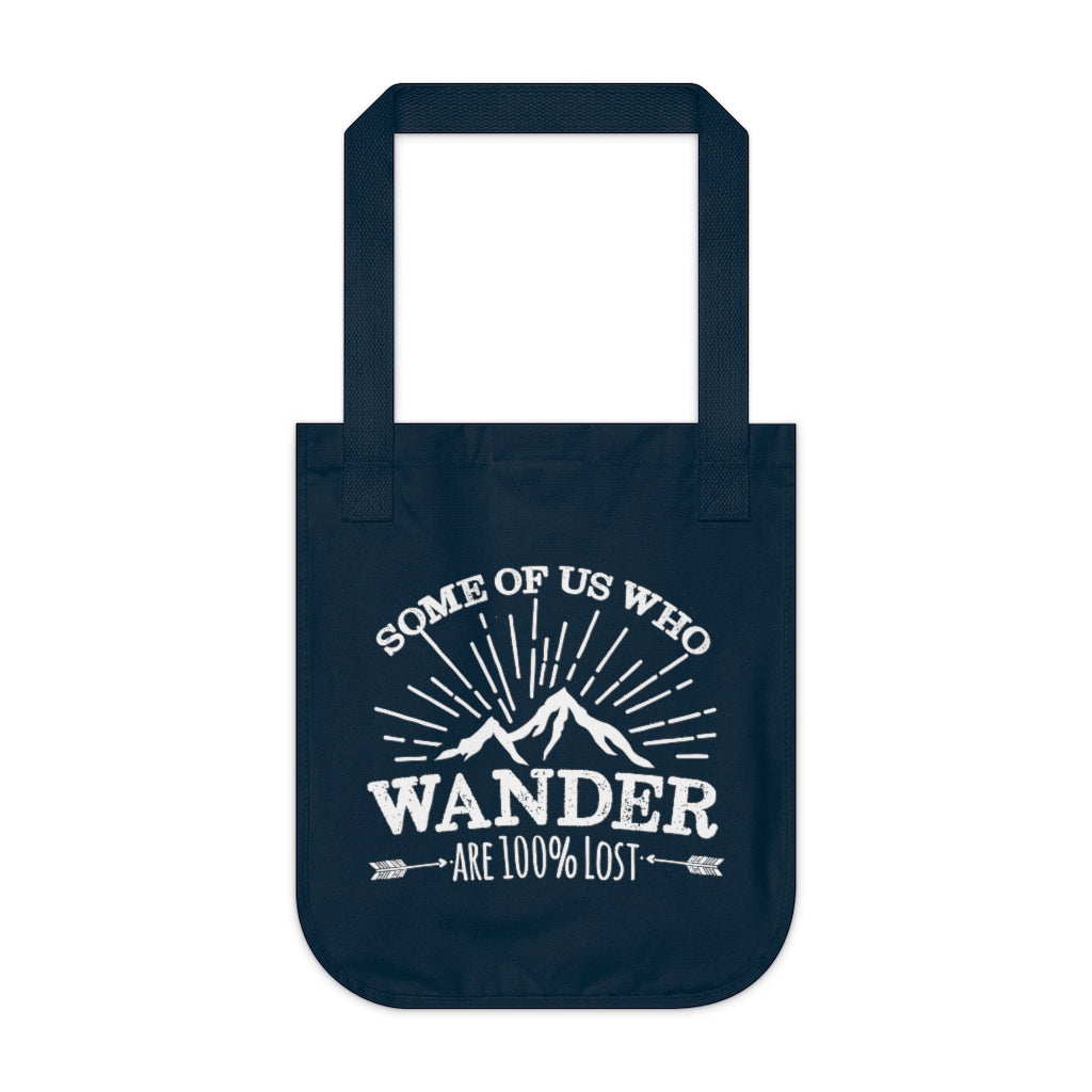 100% Lost Funny Wanderlust Adventure Tote | Travel Lover Camping Gift | Organic Canvas Tote Bag