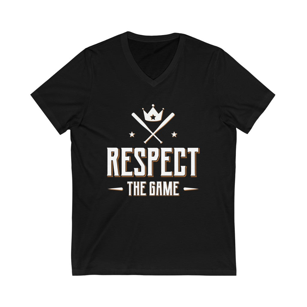 Respect The Game Aesthetic Baseball Shirt | Baseball Player Gift | Unisex Jersey V-neck T-shirt
