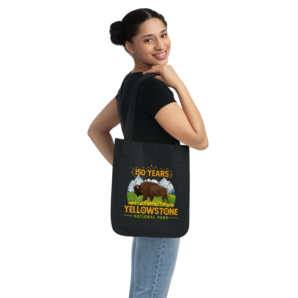 Yellowstone National Park Camping Tote Bag | Yellowstone 150th Anniversary Gift | Organic Canvas Tote Bag