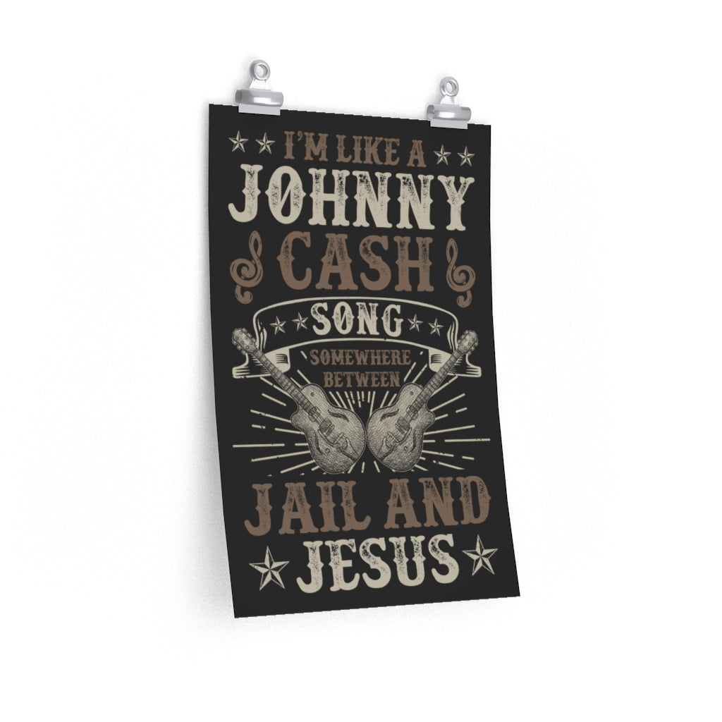Johnny Cash Song Guitar Wall Art Print | Music Home Decor