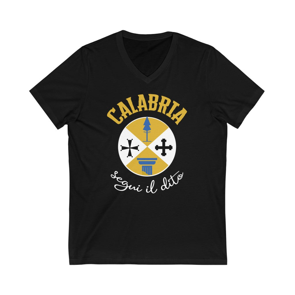 Calabria Italy Coat of Arms T-shirt | Italian Travel Lover Gift | Unisex Jersey V-neck T-shirt
