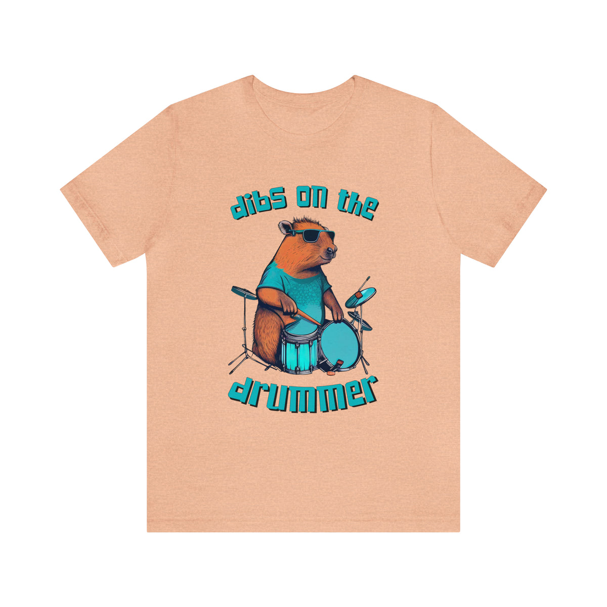Dibs On The Drummer Capybara Shirt | Capybara Lover Gift For Her | Drummer Gift | Unisex Jersey T-shirt