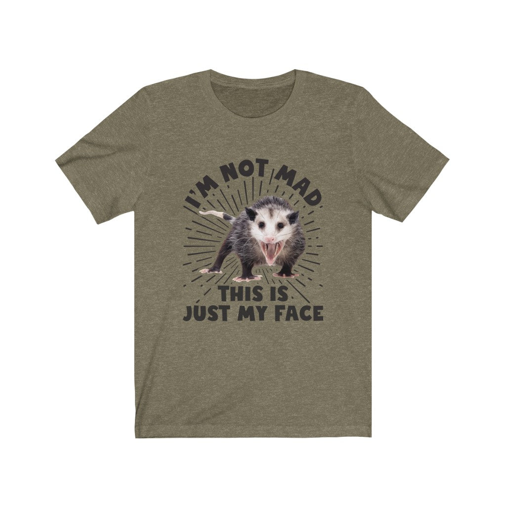 I'm Not Mad Funny Possum Shirt | Animal Lover Possum Gift | Bella Canvas Unisex Jersey T-shirt