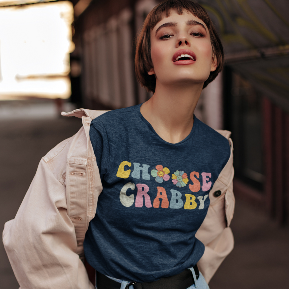 Choose Crabby Shirt | Funny Antisocial Shirt | Funny Gift for Her  | Unisex Soft style T-Shirt
