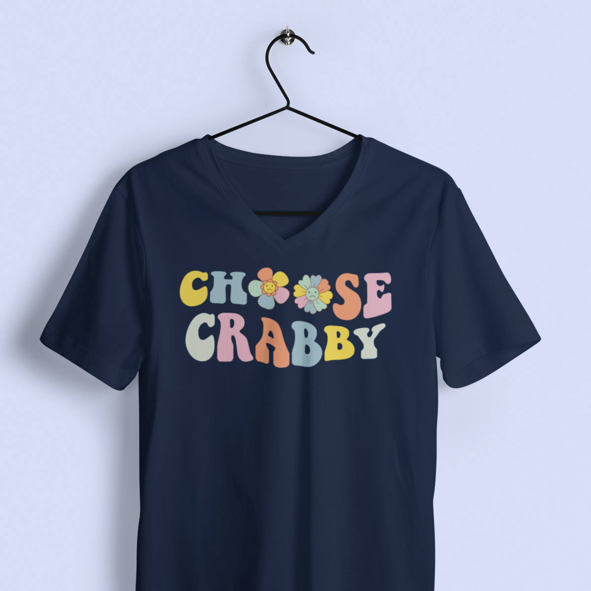 Choose Crabby Shirt | Funny Antisocial Shirt | Funny Gift for Her | Unisex Jersey V-neck T-shirt