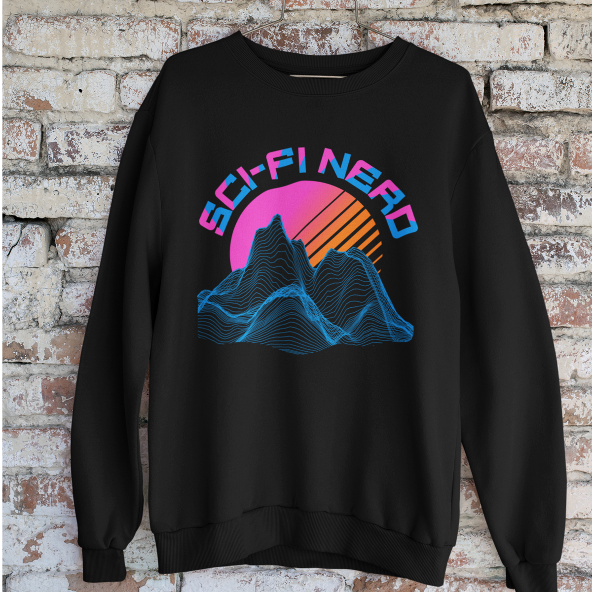Sci Fi Nerd Vapor Wave Geometric Shirt | Science Fiction Lover | Unisex Crewneck Sweatshirt