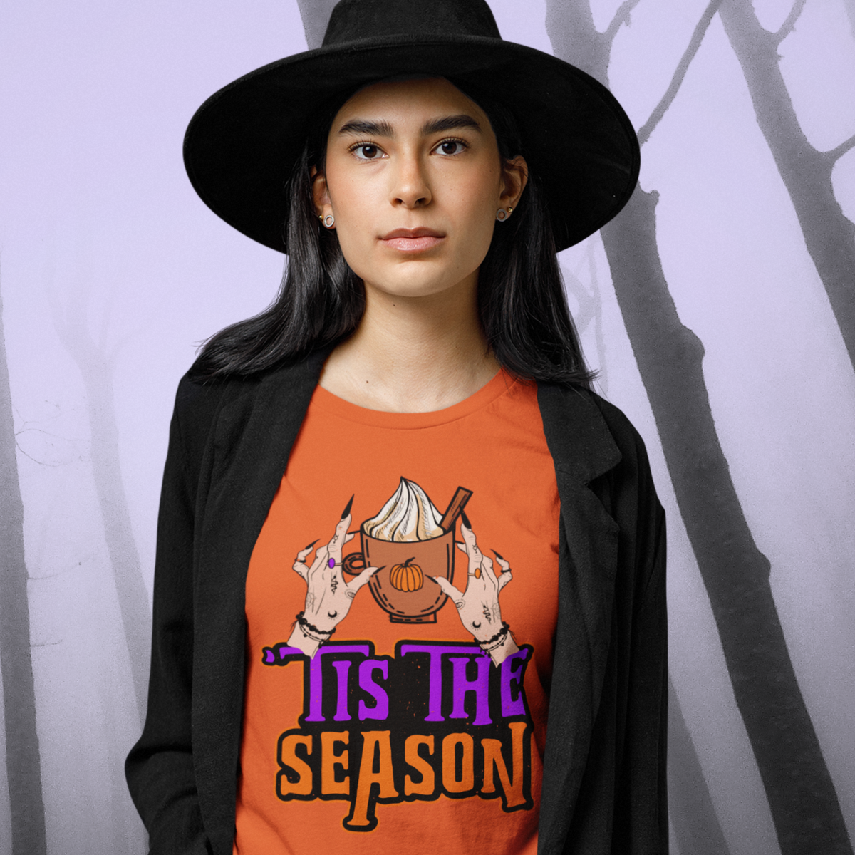 Tis the Season Pumpkin Spice Witch Shirt | Halloween Shirt | Coffee Shirt | Unisex Jersey T-shirt