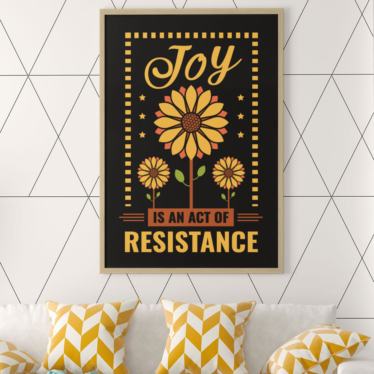 Joy Resistance Sunflower Aesthetic Wall Art 