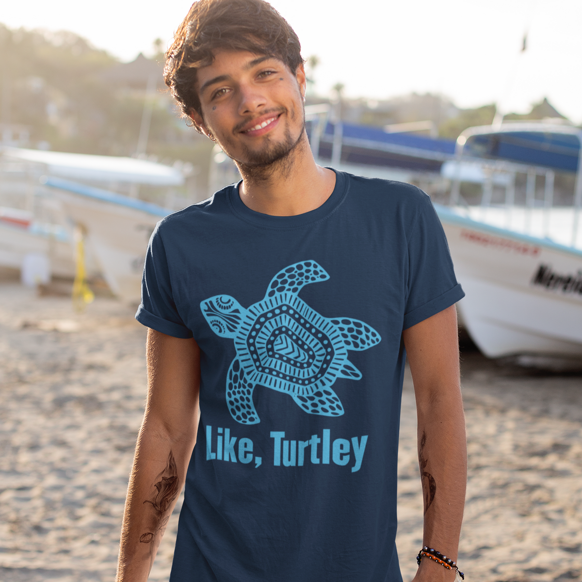 Turtley Funny Beach Bum Sea Turtle Shirt | | Unisex Soft Style T-Shirt