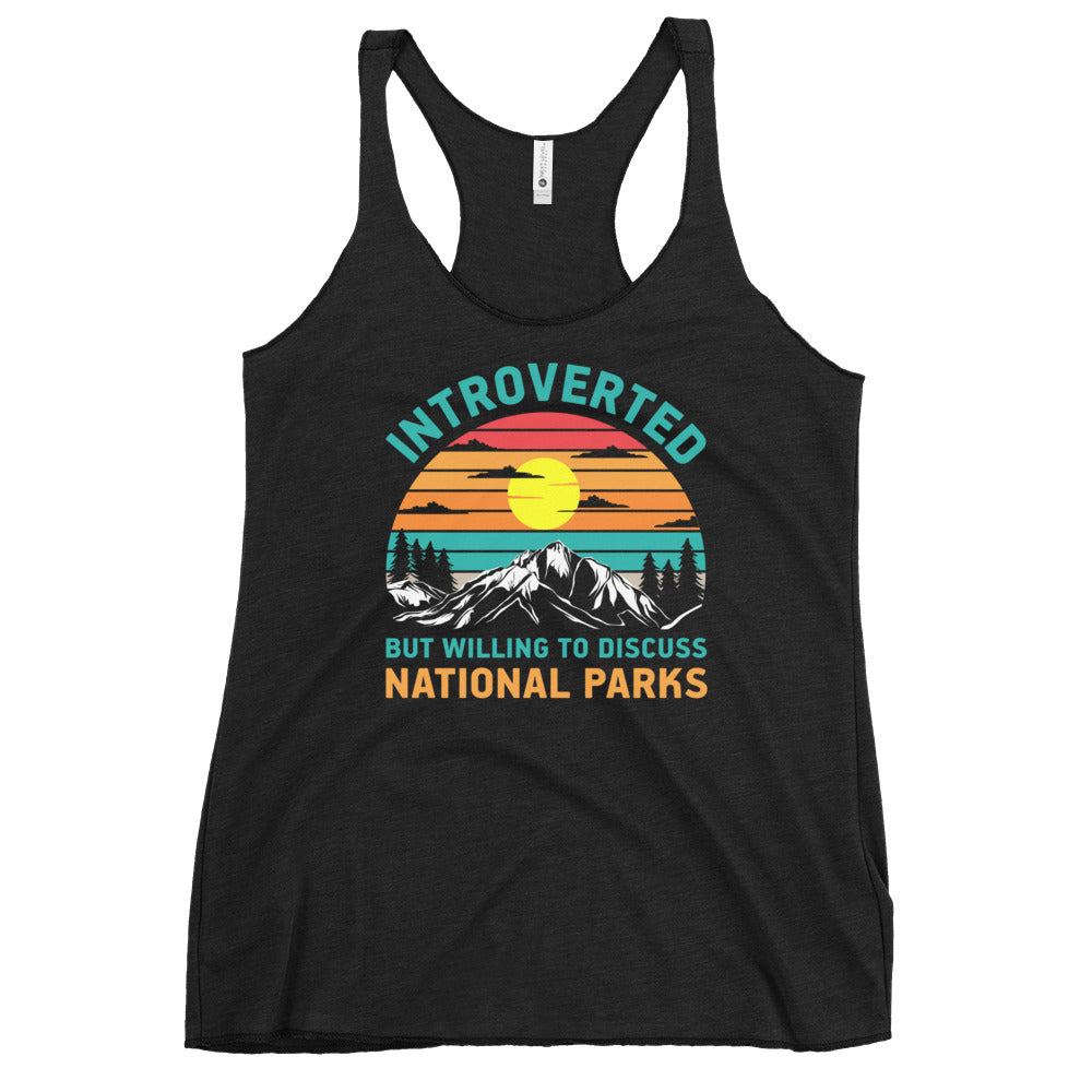 Introvert National Parks Funny Camping Shirt | Introverted Camping Gift | Women's Tri-blend Racerback Tank Top